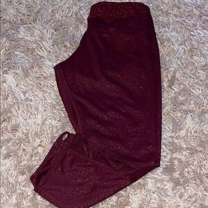 Womens Maroon Leggings and top